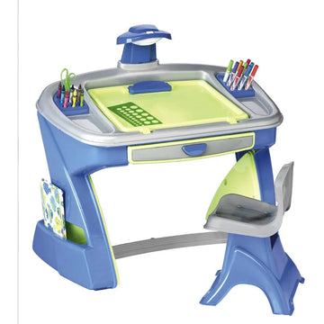 Toddler 2 in 1 Creativity Desk and Easel with Desk Lamp Chair Set